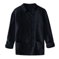 thumbnail image 1 of JLFKNG Mens T-Shirts Simple Solid Color Mens Shirts Loose Fit Linen Cotton T Long Sleeve Buttons Up Breathable Loose Fit Lounge Summer Tops, 1 of 9
