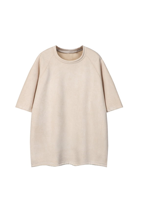 JLFKNG Mens Tee Shirts Oversized Suede T Shirts Simple Solid Color Breathable Loose Fit Short Sleeve Tee Shirt Suitable For Outdoor Sports