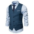 thumbnail image 1 of JLFKNG New Suit Vest Men's Solid Color Casual Business Single Lounge Summer Sets, 1 of 4