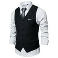 thumbnail image 1 of JLFKNG New Suit Vest Men's Solid Color Casual Business Single Suitable For Vacation, 1 of 4