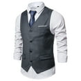 thumbnail image 1 of JLFKNG New Suit Vest Men's Solid Color Casual Business Single Suitable For Vacation, 1 of 4