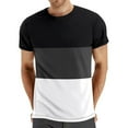 thumbnail image 1 of JLFKNG Shirts For Men Patchwork Color Printed Cotton Shirts For Men Short Sleeve Crew Neck Breathable Loose Fit Suitable For Vacation, 1 of 4