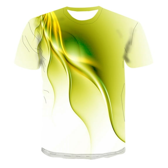 JLFKNG Summer Mens Cool T Shirt Fashion Color Printed Tee Shirts Round Neck Short Sleeve T Shirts Breathable Loose Fit Suitable For Outdoor Sports