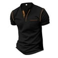 thumbnail image 1 of JLFKNG Summer Mens Cool T Shirt Short Sleeve Shirt For Men Regular Fit Casual Business Shirts Buttons Up Solid Color Comfy Mens Clothes, 1 of 5