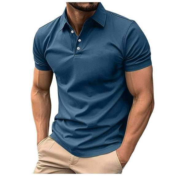 JLFKNG Summer Mens Cool T Shirt Short Sleeve Shirt For Men Summer Casual Solid Color Slim Fit Holiday Shirts Tops Comfy Mens Clothes