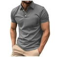 thumbnail image 1 of JLFKNG Summer Mens Cool T Shirt Short Sleeve Shirt For Men Summer Casual Solid Color Slim Fit Holiday Shirts Tops Suitable For Vacation, 1 of 6