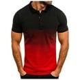 thumbnail image 1 of JLFKNG Summer Mens Polo Shirts Fashion Gradient Color Polo Shirts Lapel Short Sleeve Casual Slim Fit Sports Shirt Tops Lounge Clothing For Men, 1 of 7