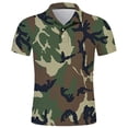 thumbnail image 1 of JLFKNG Summer Mens Polo Shirts Short Sleeve Shirt For Men Simple Fashion Camouflage Polo T Shirt Lapel Slim Fit Shirt Buttons Up Lounge Summer Tops, 1 of 3