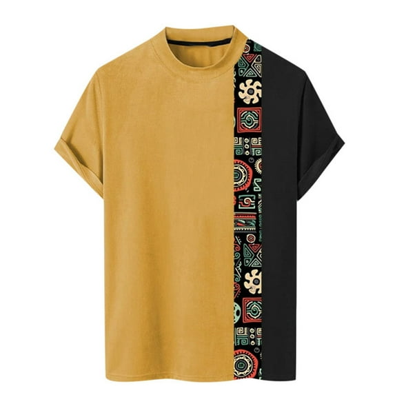 JLFKNG Summer Mens T Shirt Tops Casual Printed Round Neck T Shirts Short Sleeve Pullover Barethable Slim Fit Tee Tops Street Style Comfy Mens Clothes