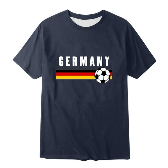 JLFKNG Summer Mens T-Shirt Tops German Football Graphic Plus Size T Shirt Printed Solid Color Short Sleeve Suitable For Beach, Vacation, Traveling