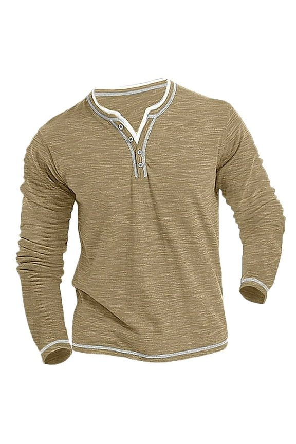 JLFKNG Summer Mens T Shirt Tops Simple Solid Color V Neck Dress Shirts Long Sleeve Crew Neck Breathable Slim Fit Business Tee Tops Suitable For Vacation