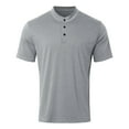 thumbnail image 1 of JLFKNG Summer Mens T-Shirt Tops Summer Breathable Short Sleeve T Shirt For Men Solid Color Button Lapel Bottoming Shirts With Pockets Suitable For Outdoor Sports, 1 of 5