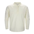 thumbnail image 1 of JLFKNG Summer Polo Shirts For Men Cotton Linen Shirt Long Sleeve Hippie Casual Beach T Shirts Solid Color Buttons Up Lounge Clothing For Men, 1 of 9