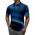 thumbnail image 1 of JLFKNG Summer Polo Shirts For Men Oversized Short Sleeve Shirt For Men Summer Casual Striped Printed Fashion Business Slim Fit Shirt Tops Buttons Up Comfy Mens Clothes, 1 of 4