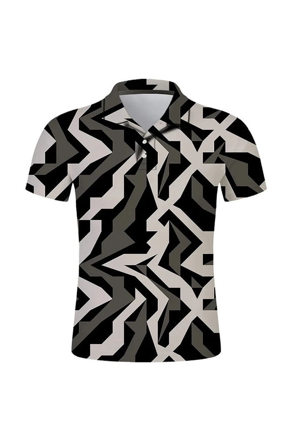 JLFKNG Summer Polo Shirts For Men Short Sleeve Shirt For Men Simple Fashion Camouflage Polo T Shirt Lapel Slim Fit Shirt Buttons Up Suitable For Outdoor Sports