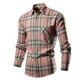 thumbnail image 1 of JLFKNG Summer Shirts For Men Fashion Plaid Printed Tees Lapel Long Sleeve Oversized Breathable Loose Fit Tee Shirts Buttons Up Comfy Mens Clothes, 1 of 4