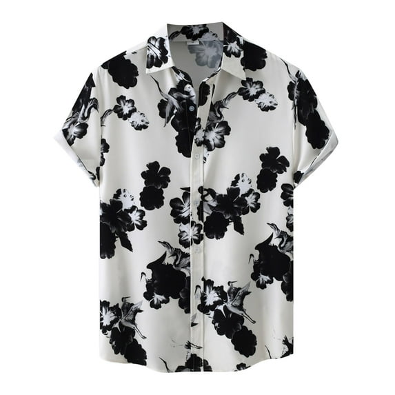 JLFKNG Summer Shirts For Men Short Sleeve Dress Shirts For Men Regular Fit Polka Dot Printed Shirt With Pocket Casual Buttons Up Comfy Mens Clothes