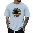 thumbnail image 1 of JLFKNG T Shirts For Man Independence Day Style America Flag Printed Patriotic Shirts For Men Short Sleeve Crew Neck Breathable Loose Fit Comfy Summer Clothes, 1 of 3