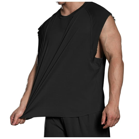 JLFKNG Tank Tops Men Breathable Solid Color Tank Top For Men Elastic Fitness Training Casual Buttons Up V Neck Sleeveless T Shirts Comfy Mens Clothes