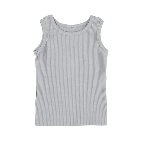 JLFKNG Teens Girls Sleeveless Crop Tops Double Layer Scoop Neck Cropped Tank Top Training Cami Sports Bra Soft And Comfortable