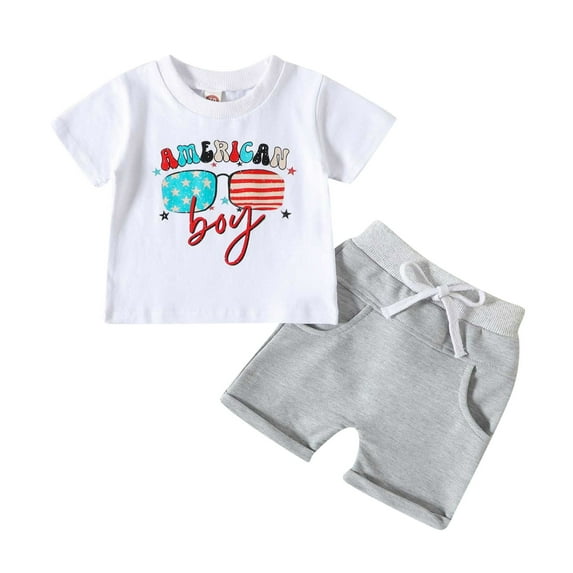 JLFKNG Toddler Baby Boys Clothes Outfits Fashion Letter Printed Shirt Tops Short Sleeve Shorts With Elastic Waist String Breathable Loose Fit 14Pcs Outfits Sets Comfy Dailywear