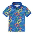 thumbnail image 1 of JLFKNG Toddler Baby Boys Polo Tee Shirts Casual Hawaiian Style Floral Printed T-shirts Short Sleeve Turndown Collar Party Blouse Tops, 1 of 7