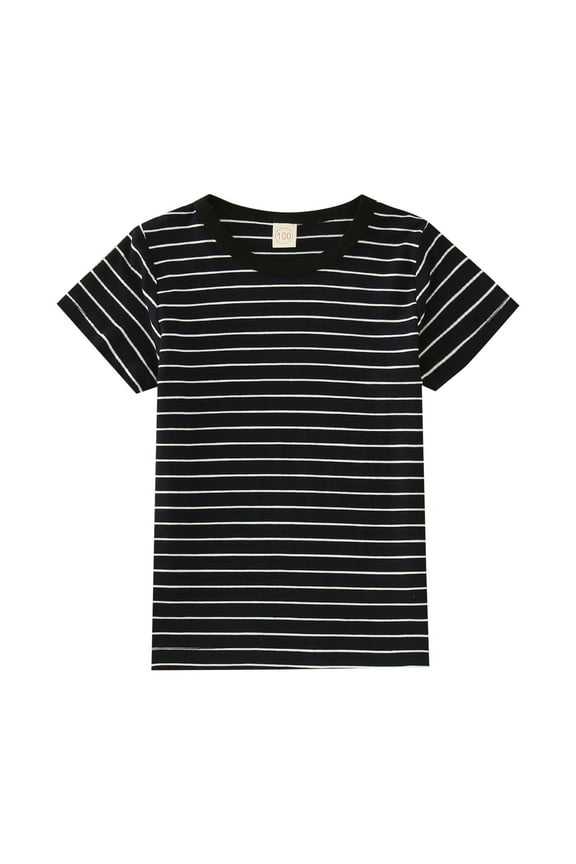 JLFKNG Toddler Baby Boys Tee Shirts Cartoon Cute Sweet Striped Tee Shirt Short Sleeve O Neck Comfortable Children's Blouse Tops