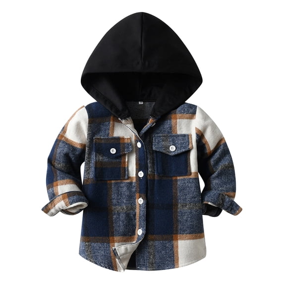 JLFKNG Toddler Baby Boys Tee Shirts Classical Lattice Printed T-shirts With Pockets Long Sleeve Pullover Suitable For Beach, Vacation,