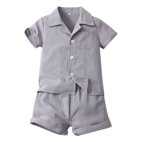 JLFKNG Toddler Boys Clothes Sets Short Sleeve Simple Solid Color Tops Shorts Breathable Loose Fit Crew Neck 2Pc Outfits Clothes Sets Comfy Lovely Clothing
