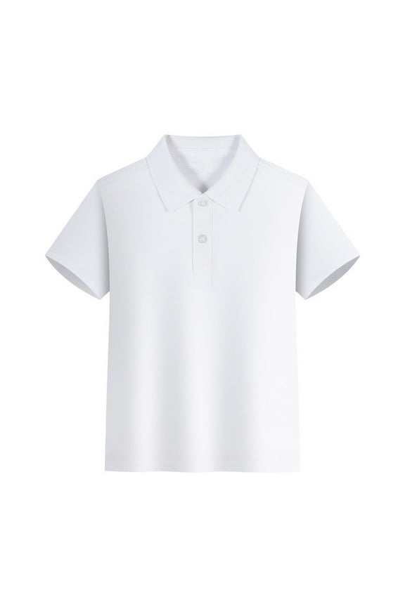 JLFKNG Toddler Boys Polo T-shirt Tops Classical Solid Color Tee Tops Short Sleeve Turndown Collar Suitable For Beach, Vacation,