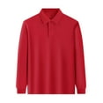 thumbnail image 1 of JLFKNG Toddler Boys Polo T-shirt Tops Simple Solid Color Basic Tee Tops Long Sleeve Turndown Collar Daily Wear Blouse Tops, 1 of 3