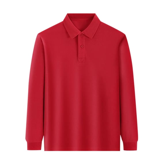JLFKNG Toddler Boys Polo T-shirt Tops Simple Solid Color Basic Tee Tops Long Sleeve Turndown Collar Daily Wear Blouse Tops