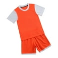 thumbnail image 1 of JLFKNG Toddler Boys Summer Outfits Patchwork Color Shirt Tops Short Sleeve Shorts With Elastic Waist Design Breathable Loose Fit 2Pcs Outfits Sets Baby Dailywear, 1 of 3