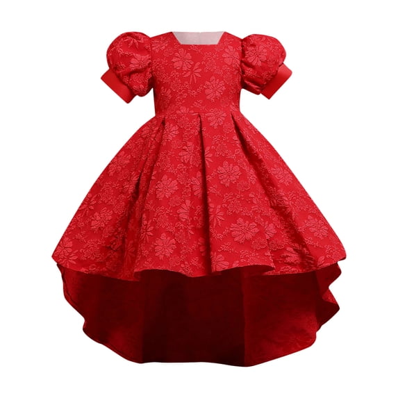 JLFKNG Toddler Child Girls Dresses Casual Sleeveless O Neck Floral Printed Loose Fit Pleated Tulle Mesh Girls Ball Gown Daily Wear