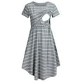 thumbnail image 1 of JLFKNG Women's Maternity Dresses Short Sleeve Fashion Striped Ruffled Maternity Dresses Mom Lactation Dress Comfy Womens Sundress, 1 of 8