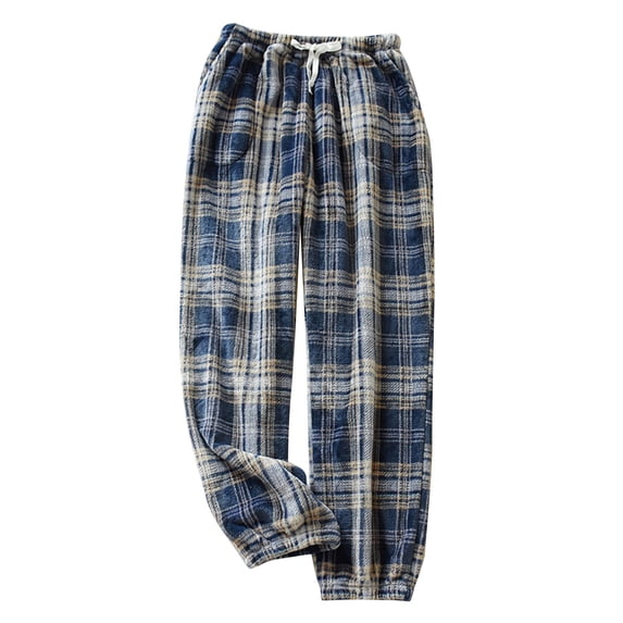 JLFKNG Womens Linen Pants Ladies Flannel Pajama Trousers Plaid Thickened Coral Warm Closing Trousers Home With Trousers Pockets Womens Dailywear