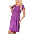thumbnail image 1 of JLFKNG Womens Maternity Dresses Summer Leisure Fashion Solid Color Functional Mom Breastfeeding Short Sleeve Dress Convenient Pregnancy Sundress, 1 of 4