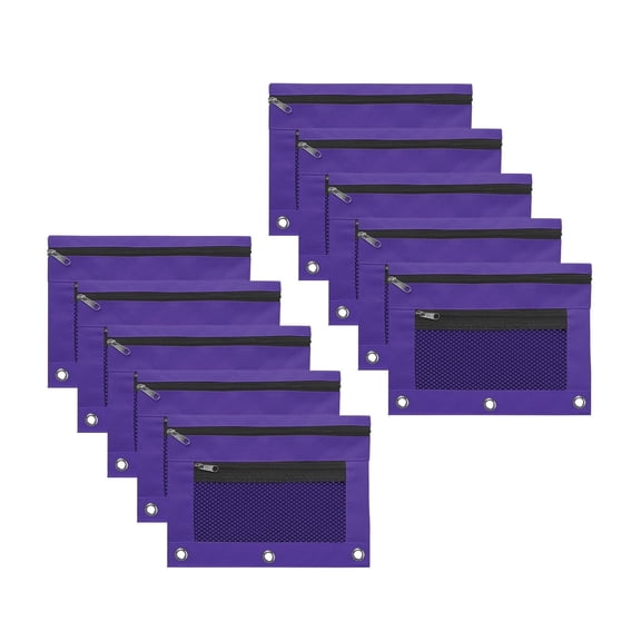 JLFNYA 10 Pcs Pencil Pouch, Pencil Pouch for 3 Ring Binder! Clear Pencil Pouch with Mesh Zipper, Multi-Color Clear Pencil Case, Cosmetic Bag Cute Pencil Case, Pencil Bags for Zipper