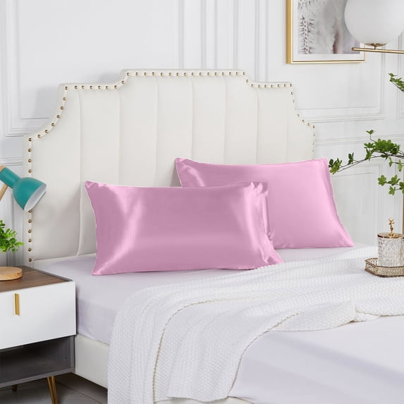 JLFNYA 2 Pack Pillow Cases, Queen Silk Pillowcase, Chilling Body Pillowcase for Hot Sleepers and Night Sweats, Suitable for All Seasons, Breathable and Soft Pillowcase, 30 x 20 in