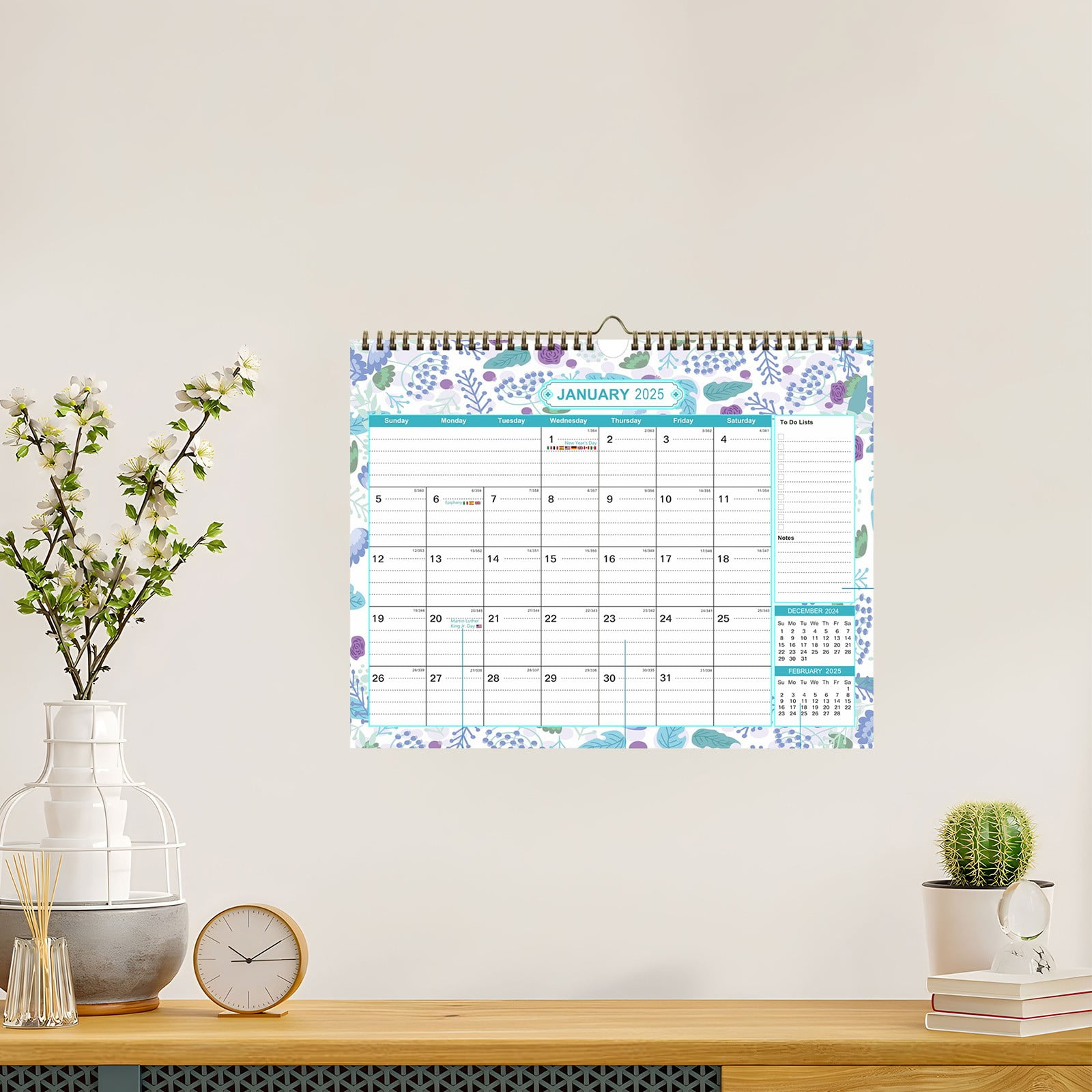 JLFNYA 2025 Wall Calendar 12 Month,Wall Calendar 2025,JAN 2025 - JUNE ...