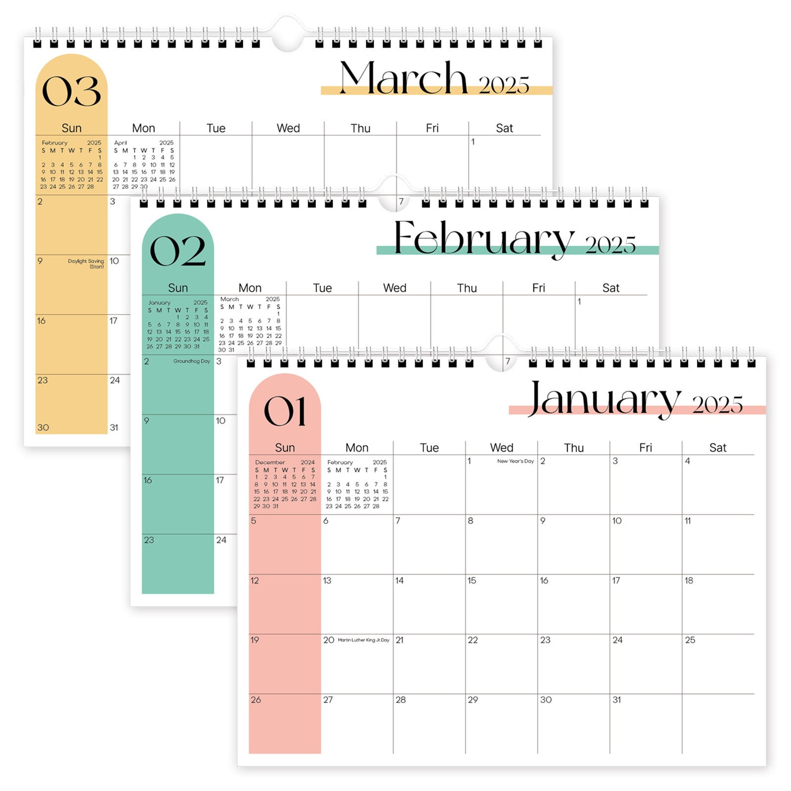 JLFNYA 2025 Wall Calendar 12 Month, Wall Calendar 2025, JAN 2025 ...