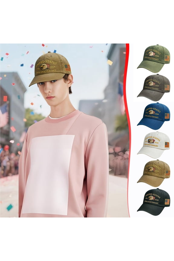 250 Anniversary USA Hat, 250th Anniversary Hat Made in USA, 250th Anniversary Cap, Printed Patriotic Theme Baseball Cap, Unisex Multiple Styles Available, Gifts for Men Women