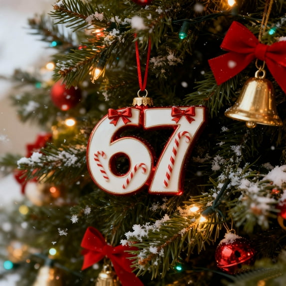JLFNYA 67 Christmas Ornament, 67 Ornament for Christmas, 67 Ornaments for Christmas Tree, Xmas Holiday Home Decor, Christmas Tree Decorations, Christmas 67 Wrapping Paper Birthday Gifts