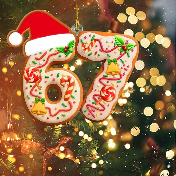 JLFNYA 67 Christmas Ornament, 67 Ornament for Christmas, 67 Ornaments for Christmas Tree, Xmas Holiday Home Decor, Christmas Tree Decorations, Christmas 67 Wrapping Paper Birthday Gifts