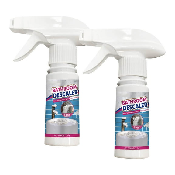 JLFNYA 2Pcs Bathroom Descaler Spray, Removes Hard Water Stains from Glass Tile and Faucet