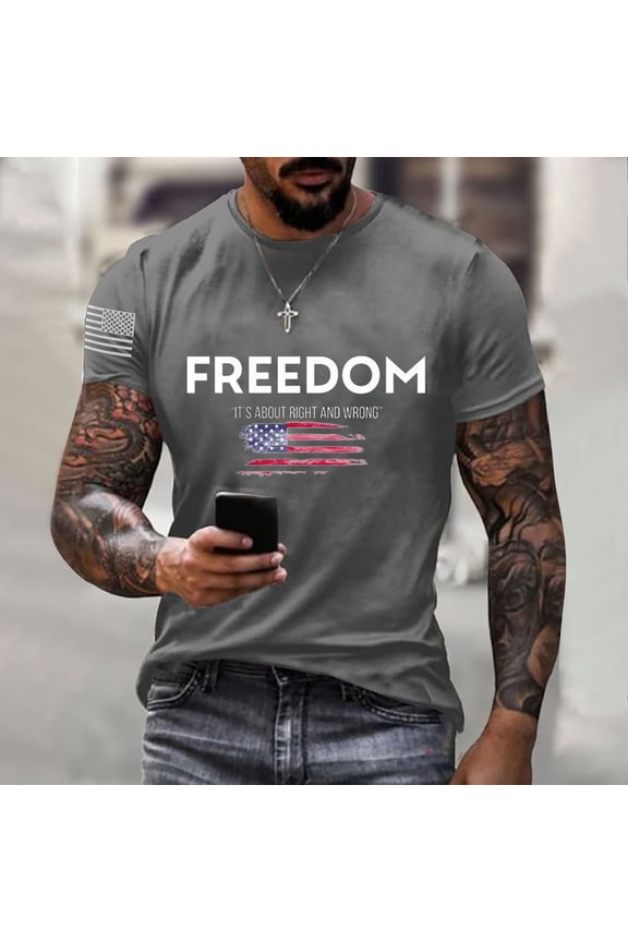3xl Mens Shirts Freedom T-Shirt Pray Shirt Support American Black Crew Neck Tshirt Patriotism T Shirt