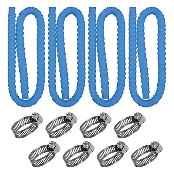 JLFNYA 4 Pcs 1.5 Inch Pool Hose, Pool Pump Replacement Parts & Accessories, Above Ground Pool Hoses, Pool Filter Pump Hose, Pool Pump Replacement Hoses, 39" Long Filter Pump Hose, Blue