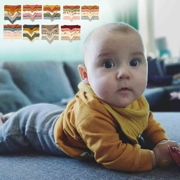 JLFNYA 4pcs Muslin Baby Bibs,Soft Baby Drool Bandana Bibs for Unisex Baby Boys Girls Infant Newborn Drooling and Teething