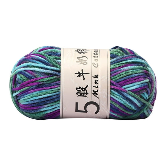 JLFNYA 5 Strands of Milk Cotton Yarn for Crocheting, Wool Yarn, Blanket Yarn, Knitting Yarn, Multicolor Hand Knitting, Wool Yarn for Crocheting Sweaters Gloves Scarf, Birthday Gifts for Women