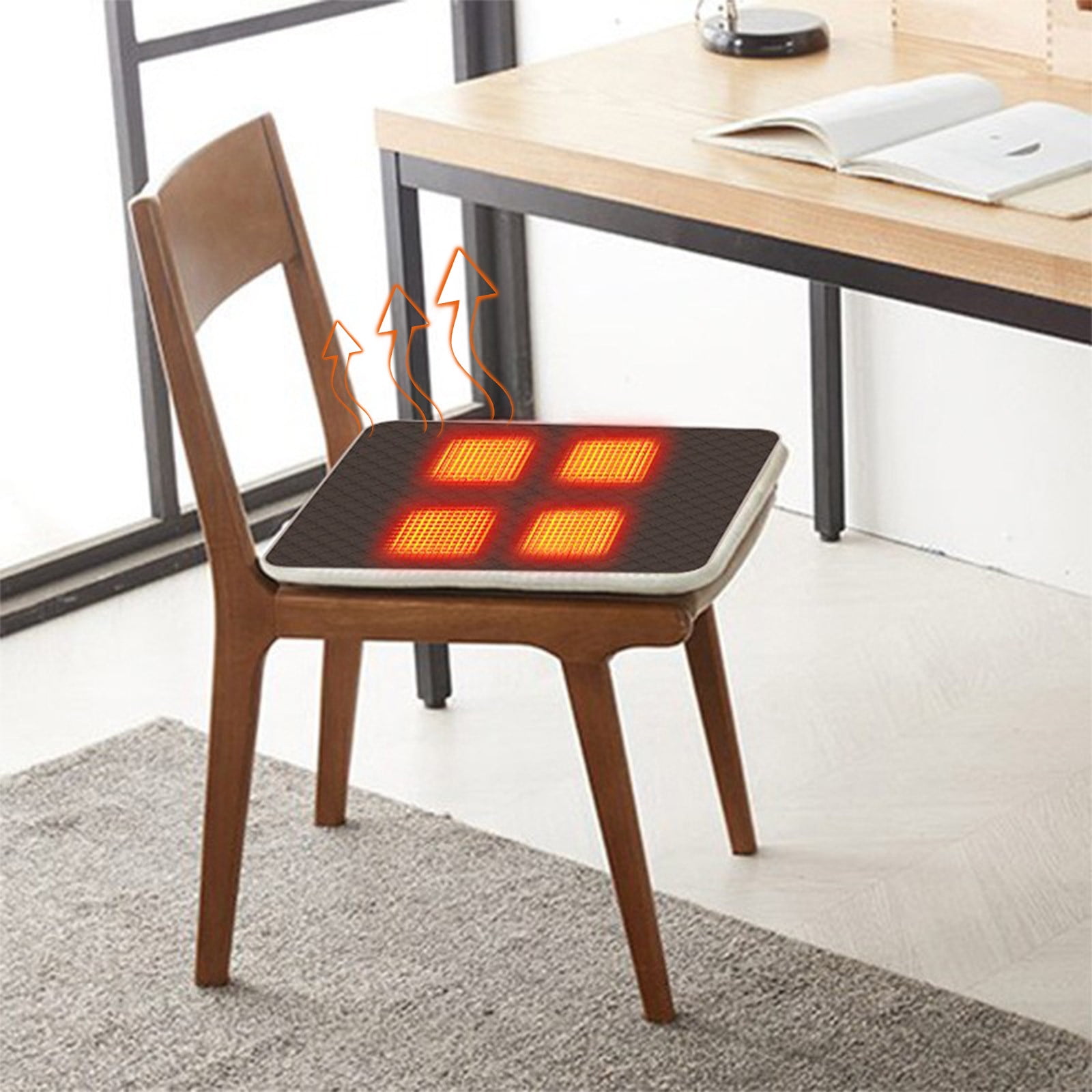 JLFNYA 5V Heated Seat Cushion Office Chair Heating Cushion 3 Level Adjustable Heater Cushion